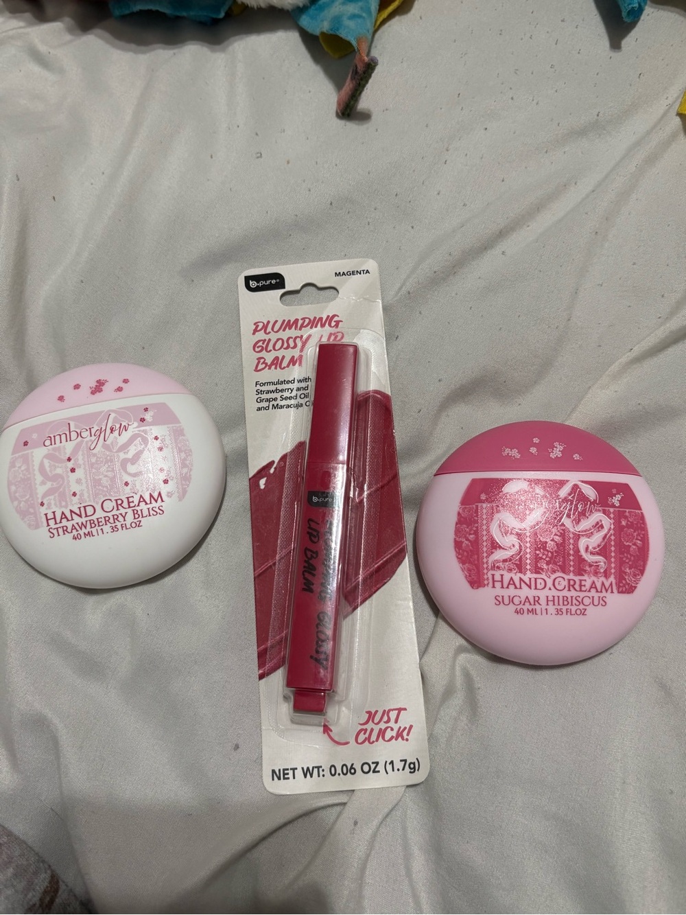 Pink Hand Cream Duo with Magenta Plumping Glossy Lip Balm